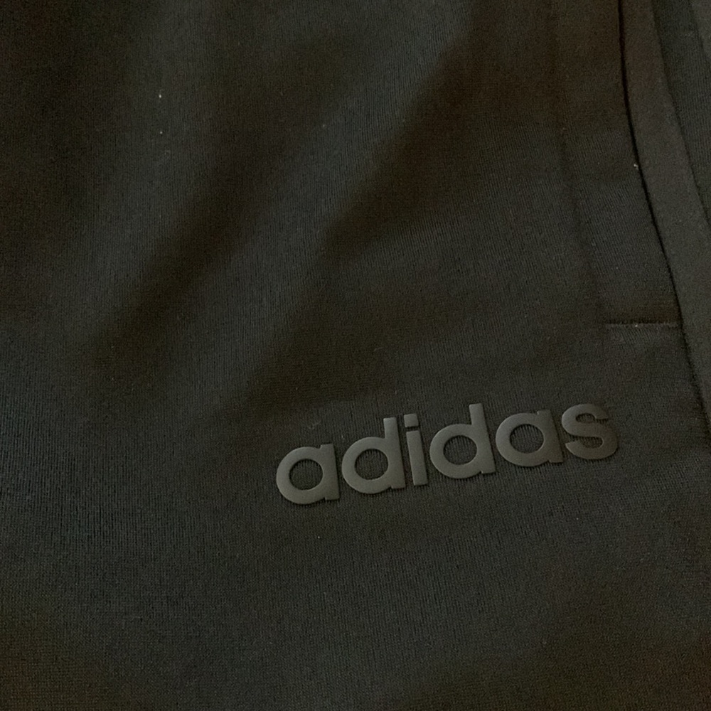 Adidas black on black size small track pants. So cute! Will be your go to pair!